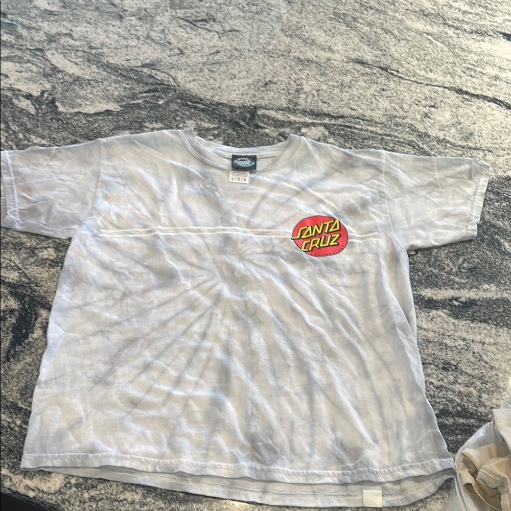 Santa Cruz Skateboards White Short Sleeve Tee Casual Cotton